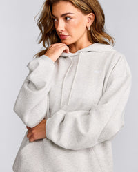 Foundations Cosy Oversized Hoodie | Light Grey Marl