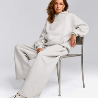Foundations Cosy Oversized Hoodie | Light Grey Marl