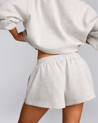 Foundations Cosy Oversized Shorts | Light Grey Marl