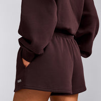 Foundations Cosy Oversized Shorts | Plum Brown