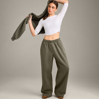 Foundations Cosy Oversized Straight Leg Joggers | Alpine Green