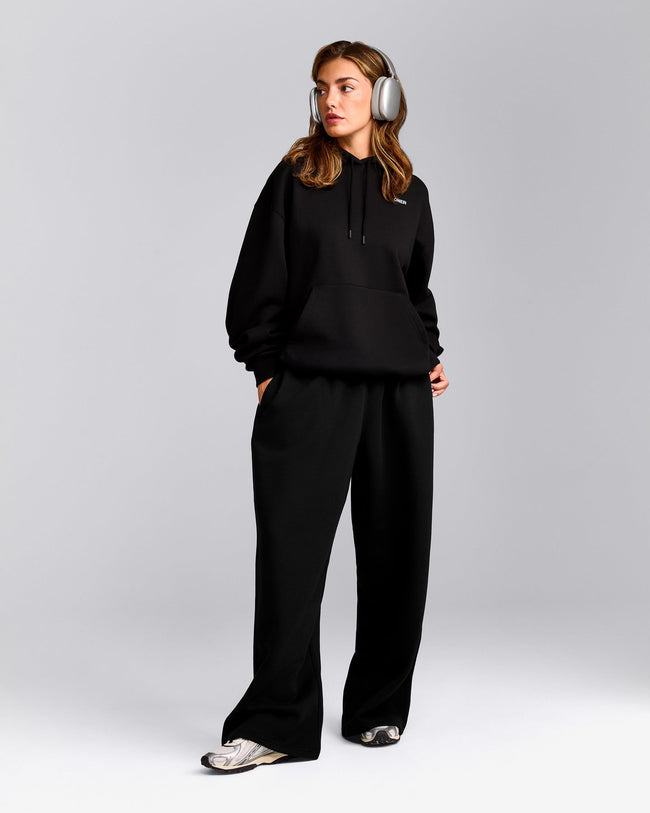 Foundations Cosy Oversized Straight Leg Joggers | Black