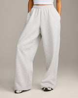 Foundations Cosy Oversized Straight Leg Joggers | Light Grey Marl