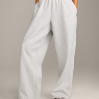Foundations Cosy Oversized Straight Leg Joggers | Light Grey Marl