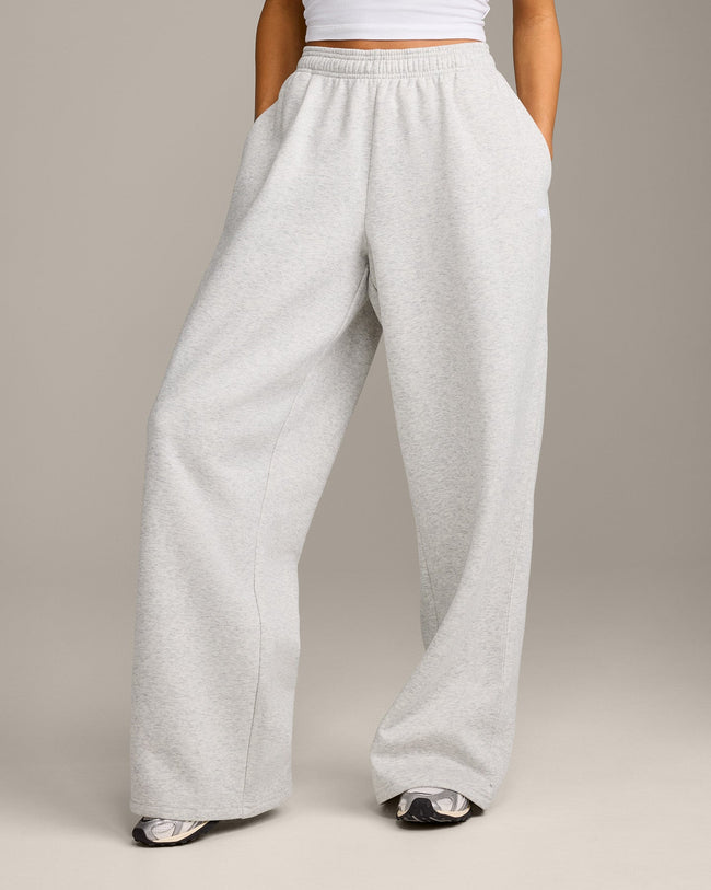 Foundations Cosy Oversized Straight Leg Joggers | Light Grey Marl