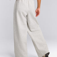 Foundations Cosy Oversized Straight Leg Joggers | Light Grey Marl