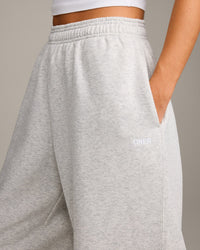 Foundations Cosy Oversized Straight Leg Joggers | Light Grey Marl