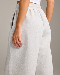 Foundations Cosy Oversized Straight Leg Joggers | Light Grey Marl