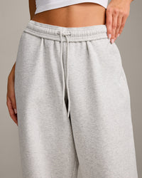 Foundations Cosy Oversized Straight Leg Joggers | Light Grey Marl