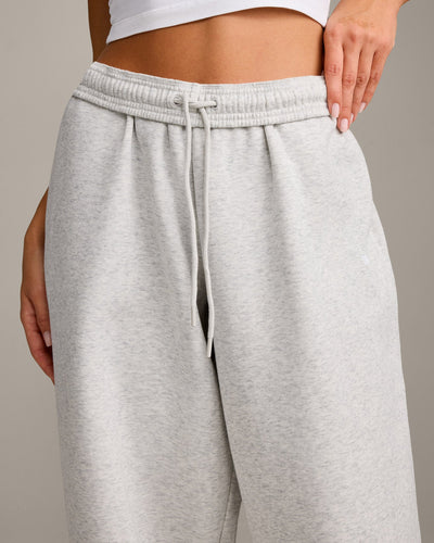 Foundations Cosy Oversized Straight Leg Joggers | Light Grey Marl