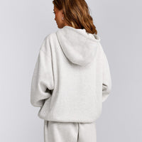 Foundations Cosy Oversized Zip Up Hoodie | Light Grey Marl