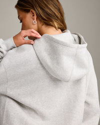 Foundations Cosy Oversized Zip Through Hoodie | Light Grey Marl
