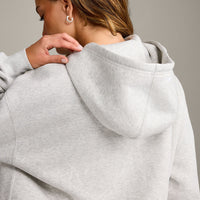Foundations Cosy Oversized Zip Through Hoodie | Light Grey Marl