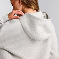 Foundations Cosy Oversized Zip Up Hoodie | Light Grey Marl