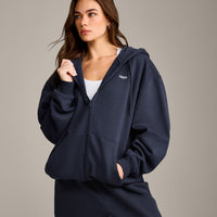 Foundations Cosy Oversized Zip Through Hoodie | True Blue