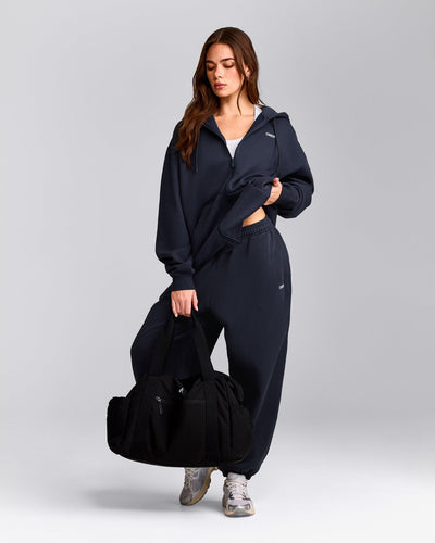 Foundations Cosy Oversized Zip Up Hoodie | True Blue
