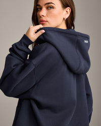 Foundations Cosy Oversized Zip Through Hoodie | True Blue