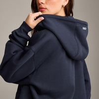 Foundations Cosy Oversized Zip Through Hoodie | True Blue