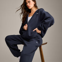 Foundations Cosy Oversized Zip Through Hoodie | True Blue