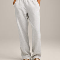 Foundations Cosy Straight Leg Joggers | Light Grey Marl