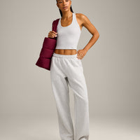 Foundations Cosy Straight Leg Joggers | Light Grey Marl