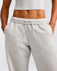 Foundations Cosy Straight Leg Joggers | Light Grey Marl