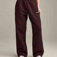 Foundations Cosy Straight Leg Joggers | Plum Brown