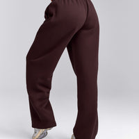 Foundations Cosy Straight Leg Joggers | Plum Brown
