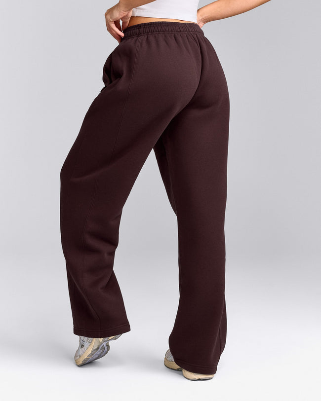 Foundations Cosy Straight Leg Joggers | Plum Brown