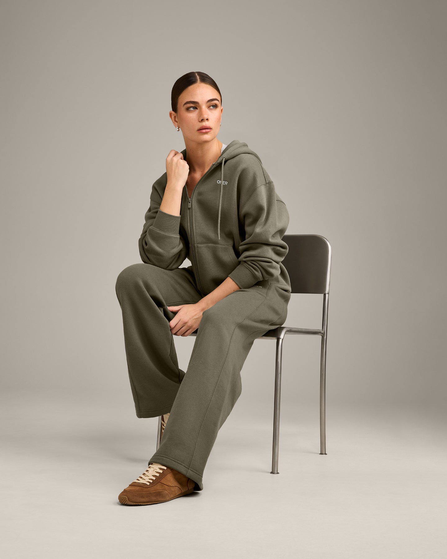 Foundations Cosy Zip Through Hoodie | Alpine Green
