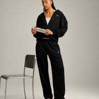 Foundations Cosy Zip Through Hoodie | Black