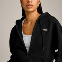 Foundations Cosy Zip Through Hoodie | Black