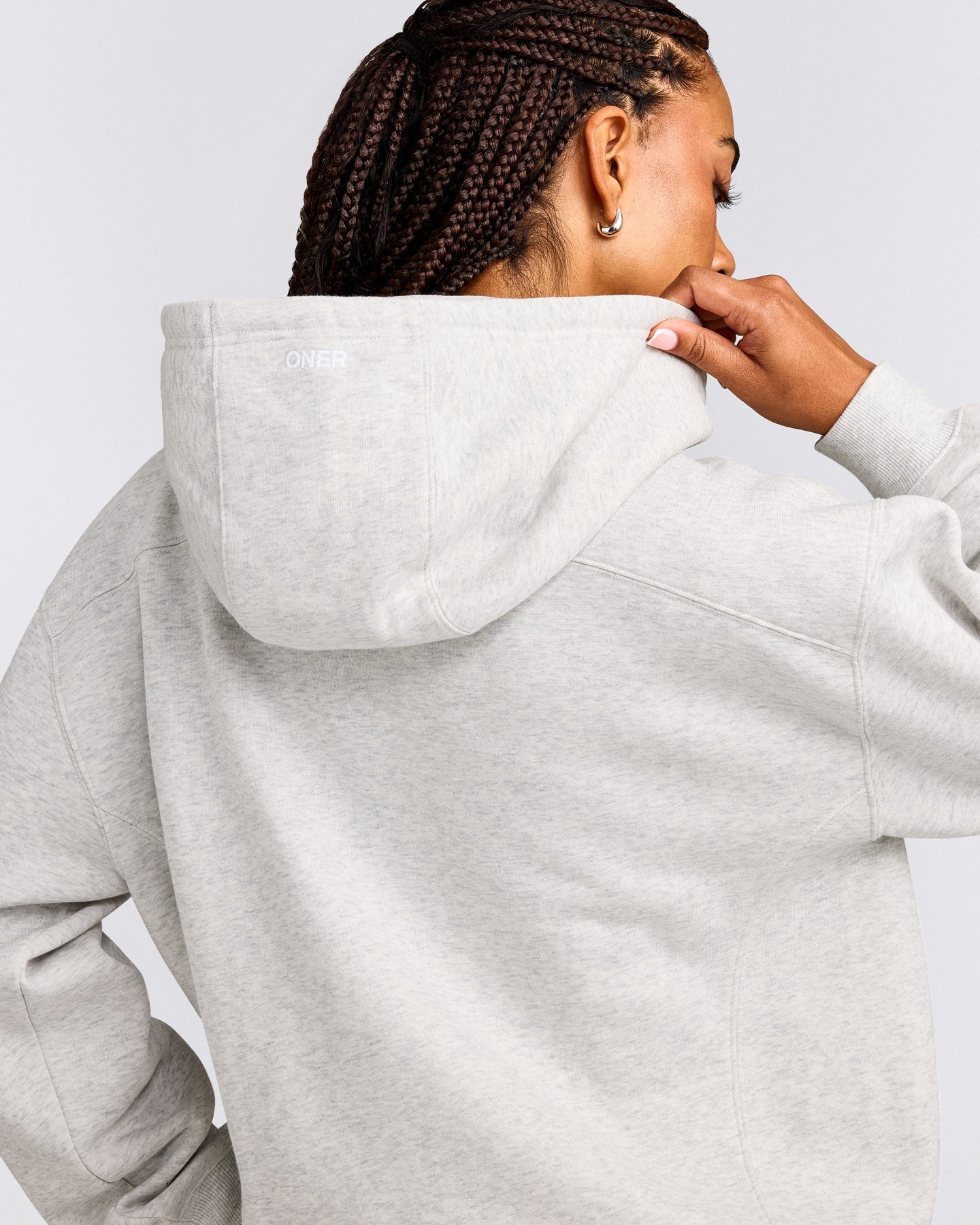 Foundations Cosy Zip Up Hoodie | Light Grey Marl
