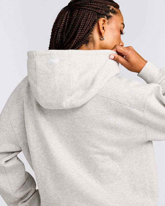 Foundations Cosy Zip Up Hoodie | Light Grey Marl