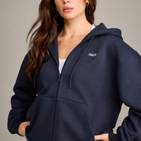 Foundations Cosy Zip Through Hoodie | True Blue