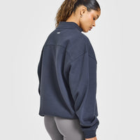 Foundations Oversized 1/4 Zip Sweatshirt | True Blue