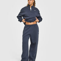 Foundations Oversized 1/4 Zip Sweatshirt | True Blue