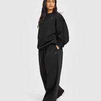 Foundations Oversized Straight Leg Joggers | Black