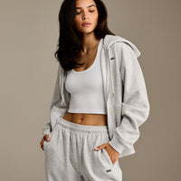 Foundations Oversized Straight Leg Joggers | Light Grey Marl