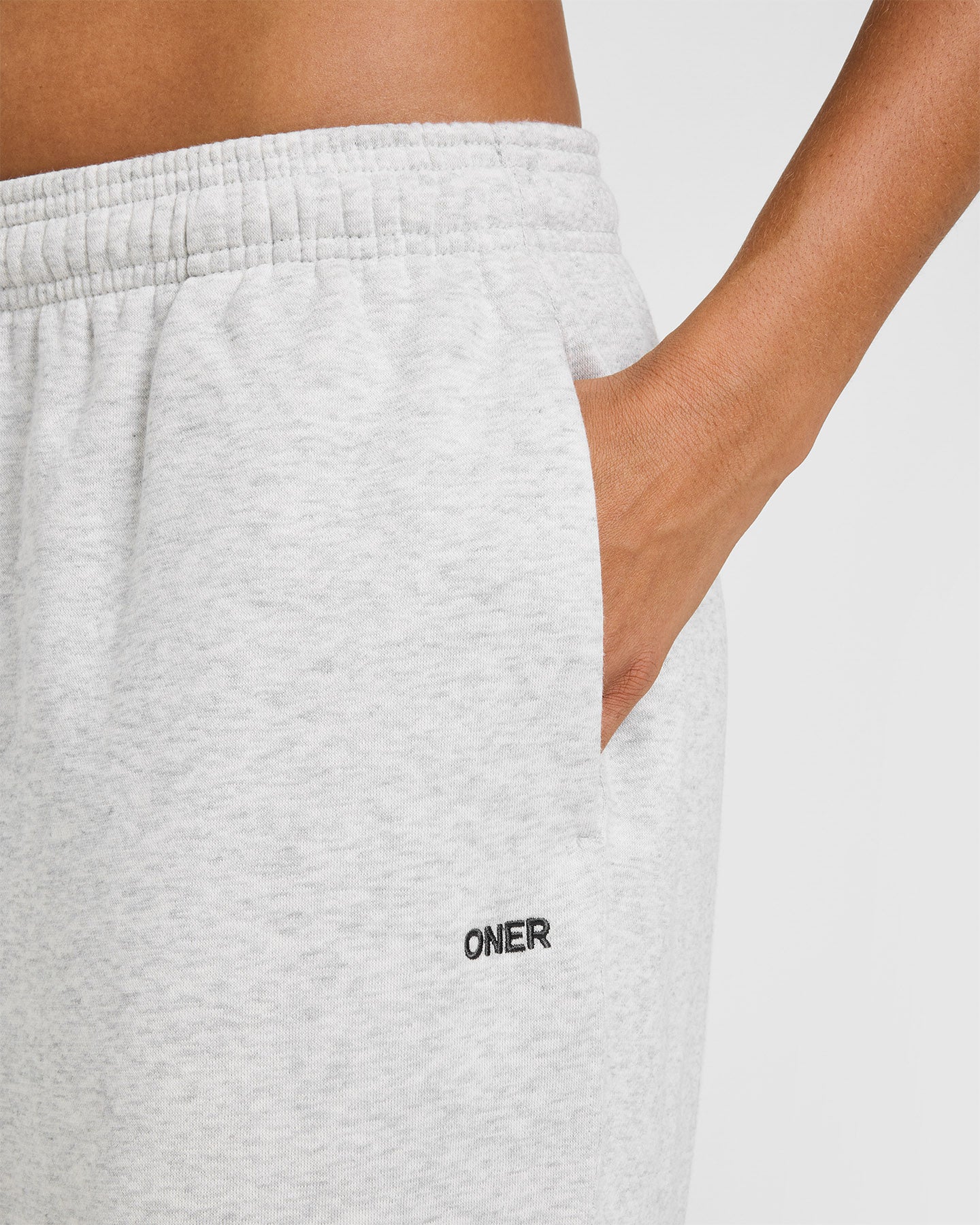 Foundations Oversized Straight Leg Joggers | Light Grey Marl