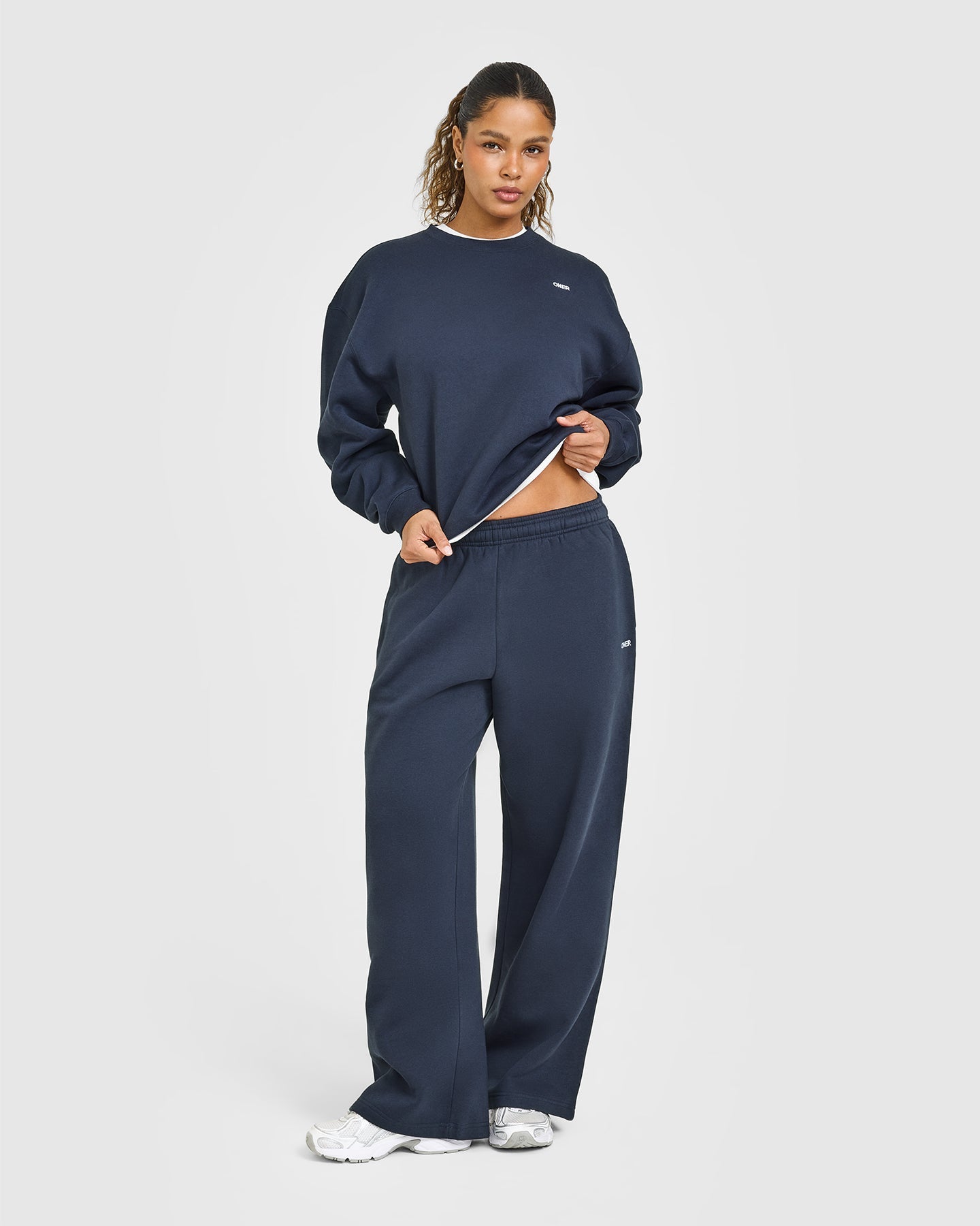 Foundations Oversized Straight Leg Joggers | True Blue