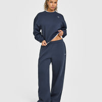 Foundations Oversized Straight Leg Joggers | True Blue