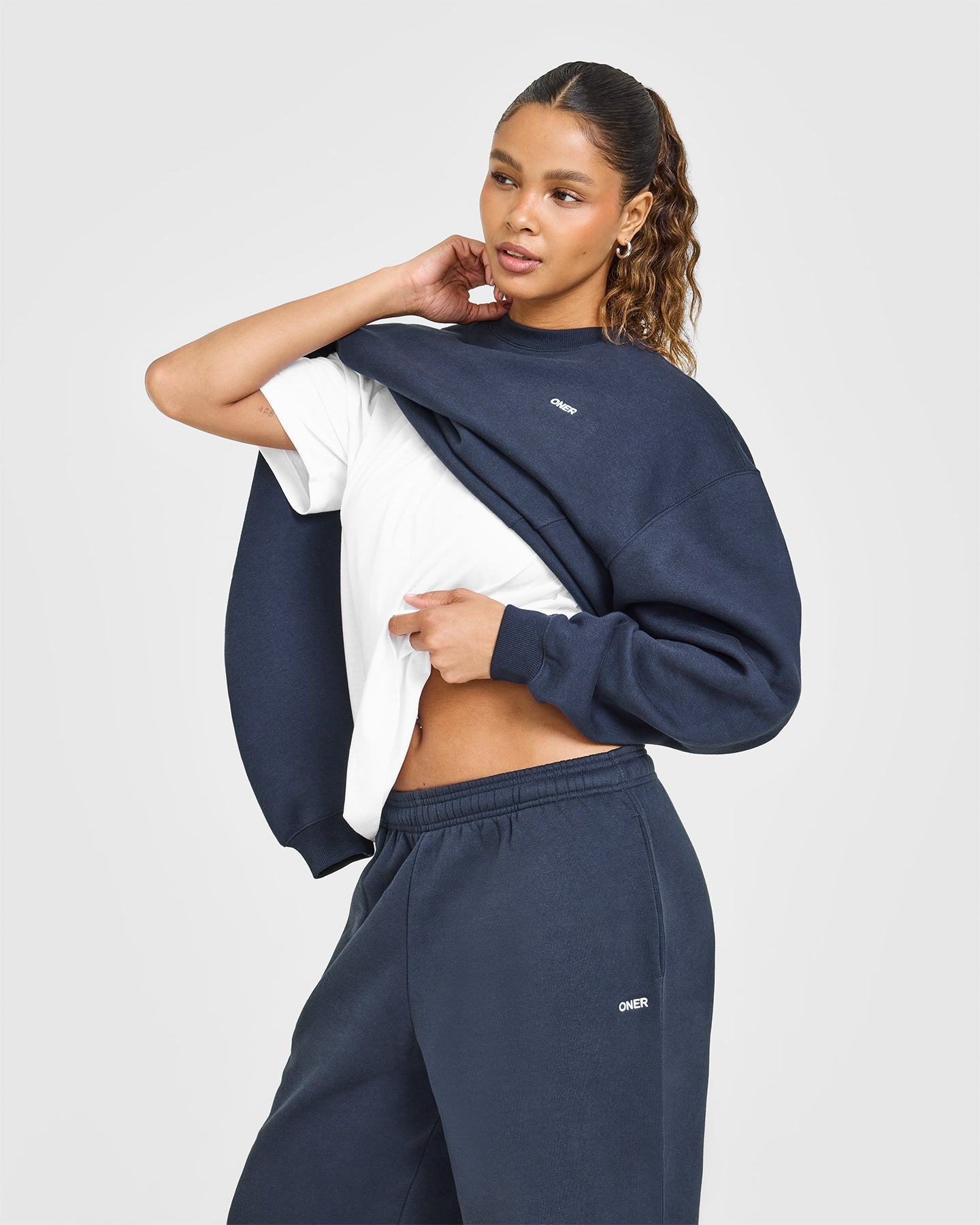 Foundations Oversized Straight Leg Joggers | True Blue