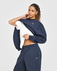 Foundations Oversized Straight Leg Joggers | True Blue