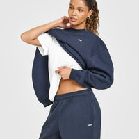 Foundations Oversized Straight Leg Joggers | True Blue
