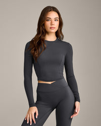 Mellow™ Motion Crew Neck Long Sleeve Mid Top | Coal