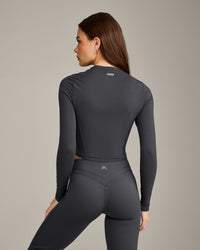 Mellow™ Motion Crew Neck Long Sleeve Mid Top | Coal