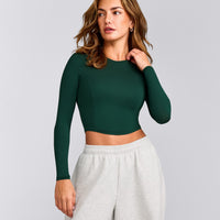 Mellow™ Motion Crew Neck Long Sleeve Mid Top | Racing Green