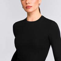 Mellow™ Motion Crew Neck Long Sleeve Top | Black