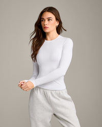 Mellow™ Motion Crew Neck Long Sleeve Top | White